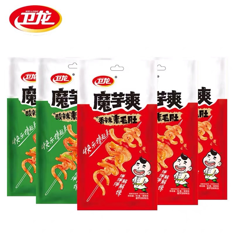 x卫龙辣条魔芋爽 50g 风吃海带豆干香辣味酸辣味 魔芋爽[校1]高清大图