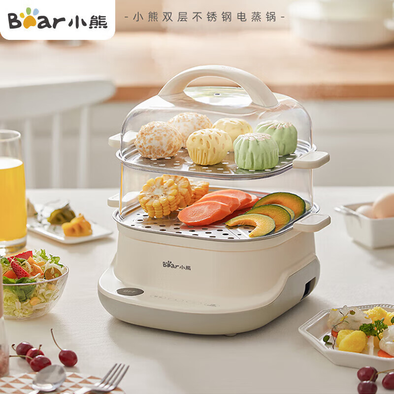 小熊(bear) 电蒸锅 蒸蛋器 蒸锅家用 电蒸笼 【6L可预约】2~3人方形蒸盘 DZG-C60T7 / 台