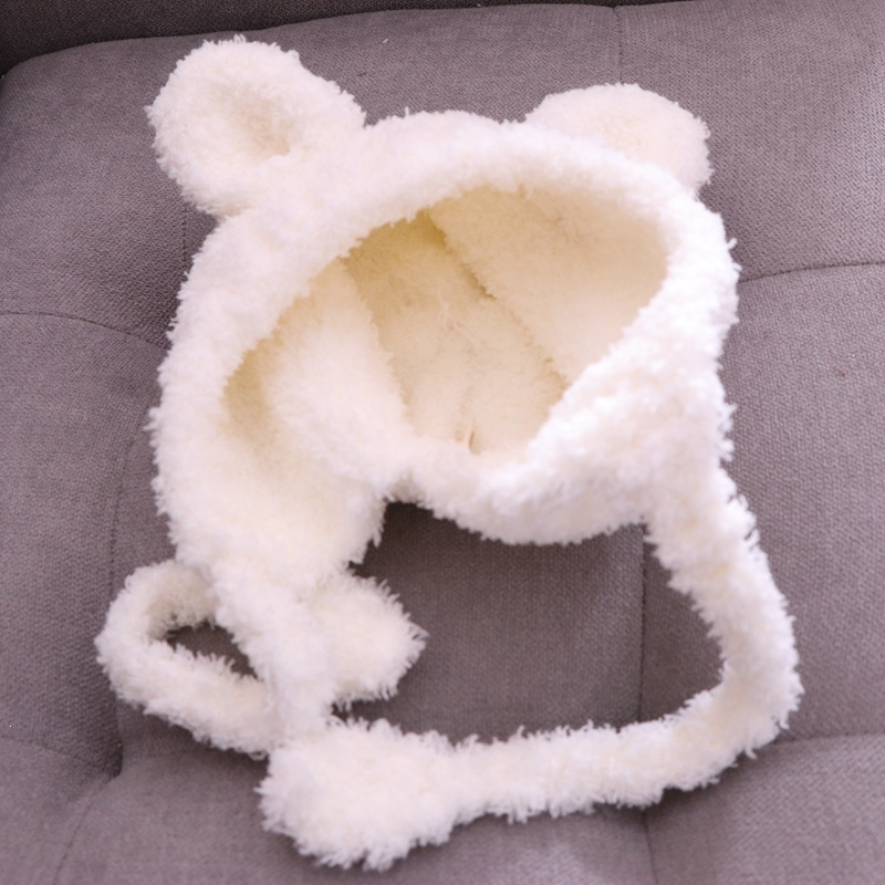 宝宝帽子秋冬季婴儿毛绒帽加厚智扣保暖男女童幼儿可爱超萌儿童护耳帽