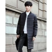 KM男装羽绒服冬季新品纯色简约中长款轻薄男士羽绒衣