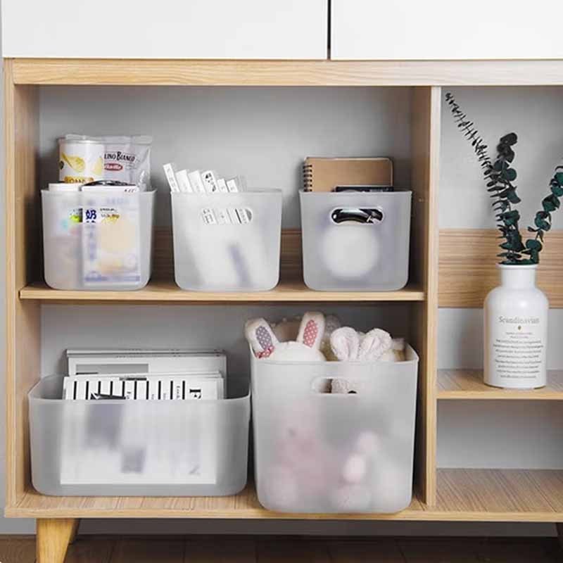 空間専門家(SPACEXPERT) 桌面收纳盒收纳筐8L 磨砂透明扁款