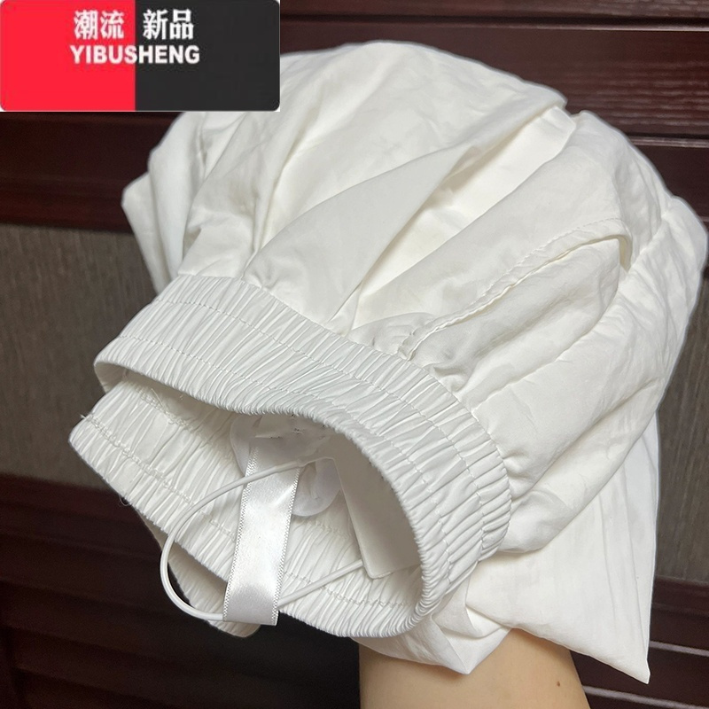 YIBUSHENG白色山本裤女季宽松bf慵懒风薄款直筒阔腿防晒休闲运动裤子