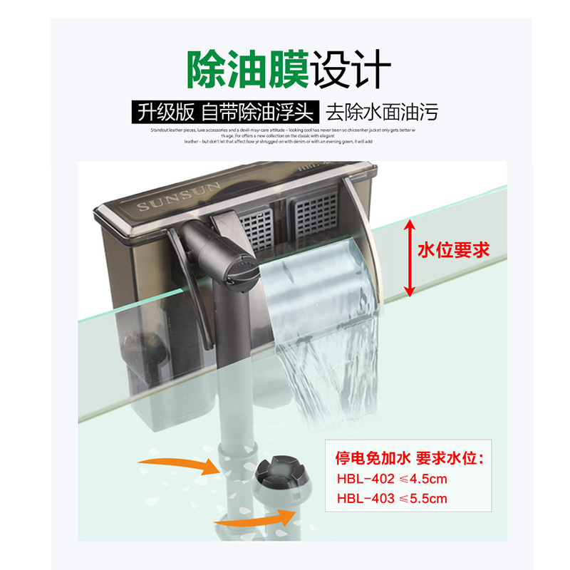 鱼缸过滤器小型壁挂式三合一净水循环设备外置瀑布式过滤高清大图
