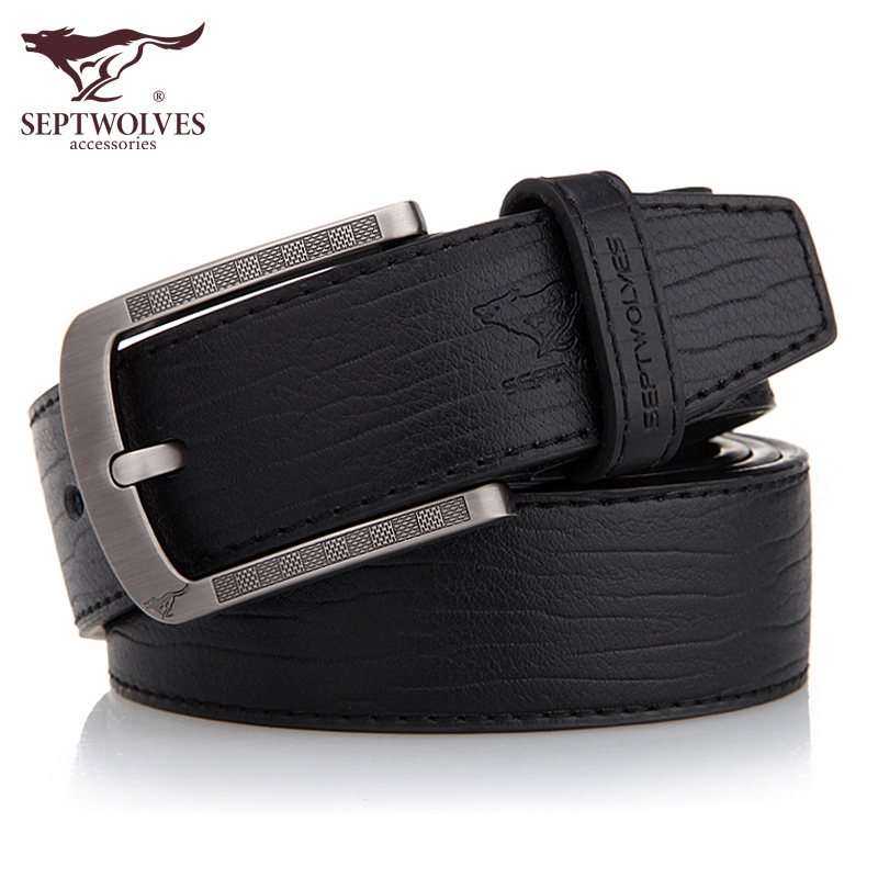 七匹狼皮带牛皮皮带男腰带牛皮休闲针扣裤带男皮带参数