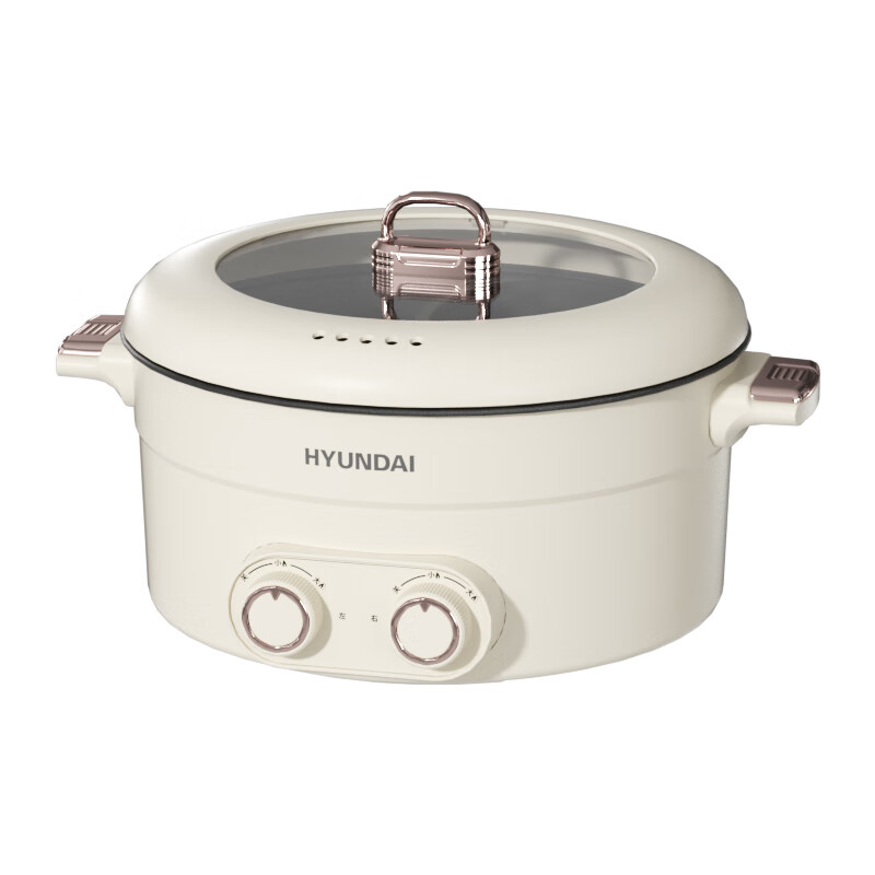HYUNDAI 电火锅 鸳鸯锅火锅专用锅多功能锅料理烤肉锅分体式多功能一体电锅 JZG-C603