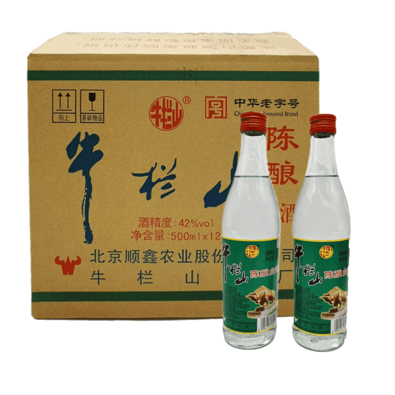 レア酒　牛欄山　二鍋頭　白酒　牛栏山二锅头　中国 牛栏山二锅头42度牛栏山陈酿白牛二500ml*12瓶浓香型白酒【价格