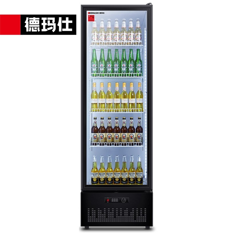 德玛仕DEMASHI展示柜商用冷藏冰柜单门立式便利店超市啤酒饮料水果保鲜陈列柜LG-360ZH1【海拔1000米以上勿拍