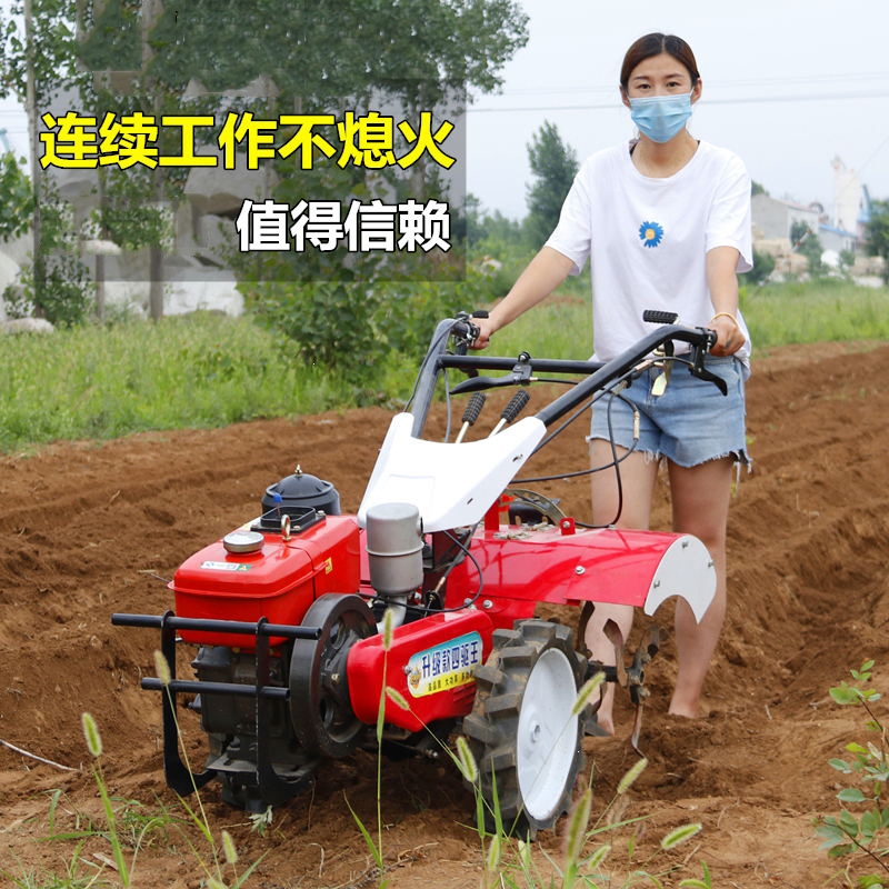 微耕机柴油新式农用小型回固多功能四驱犁地翻土耕地机家用耕田旋耕机