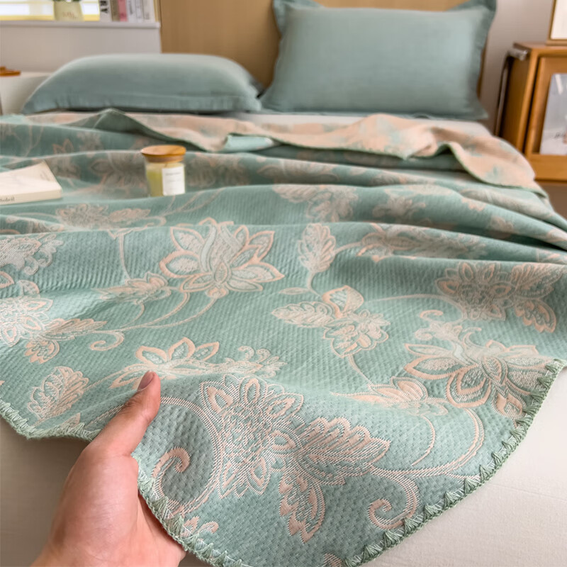 汉司家纺 HANSI-87 105*150cm 六层纱布午休毯(计价单位:条)薄荷绿高清大图