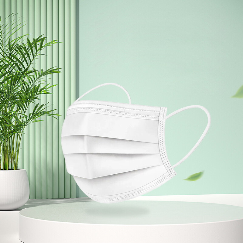 dxbg一次性成人防护口罩白色三层防护防花粉防粉尘防飞沫防柳絮10片装