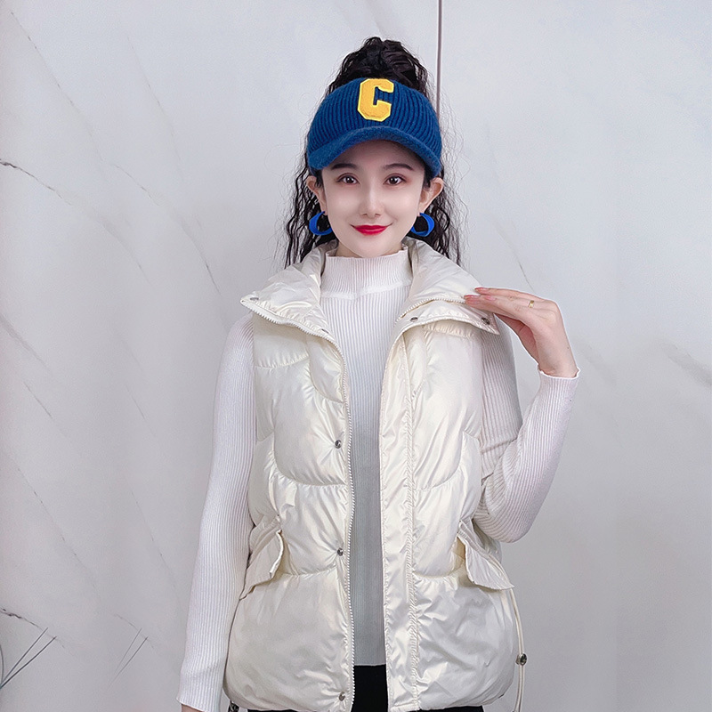 brookings女士马甲 2022秋冬亮面马甲女短款宽松显瘦棉背心时尚立领