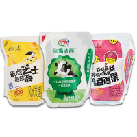 伊利低温酸奶牧场清晨原味百香果味180g*12袋爱克林风味发酵乳 随机混装（可自选）
