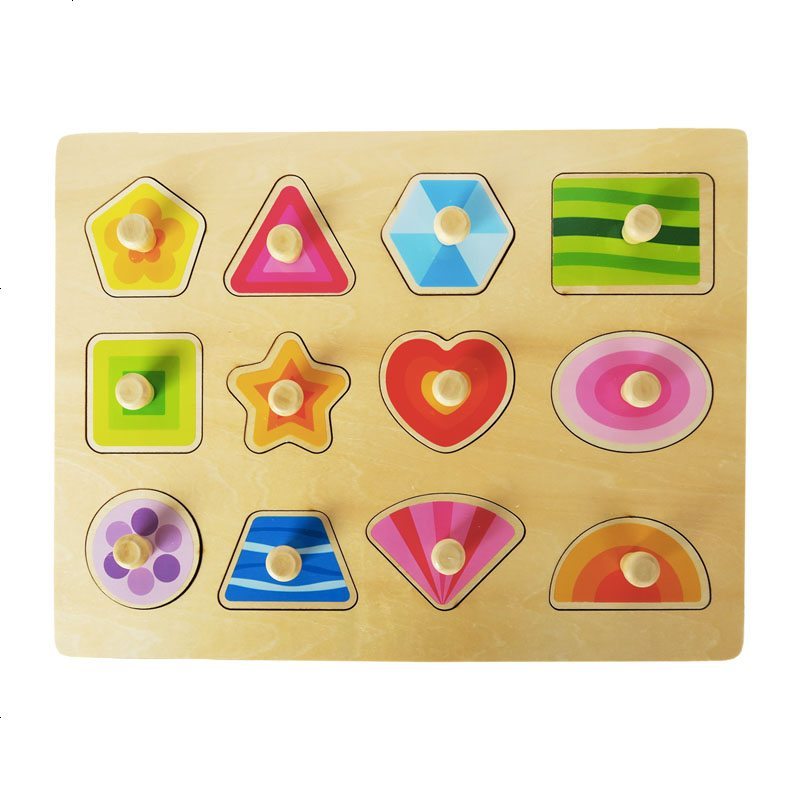 dzq 数字手抓板拼版拼图婴儿宝宝幼儿益智早教蒙氏玩具1-2-3一两周岁 