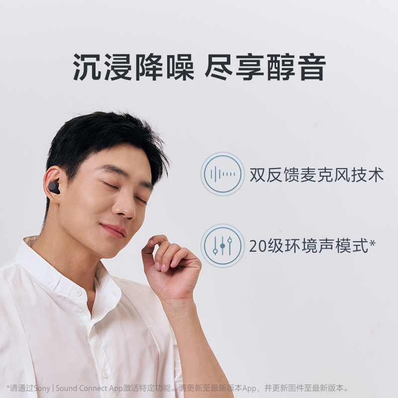 索尼(Sony)WF-C710N 休闲舒适真无线降噪耳机 黑色