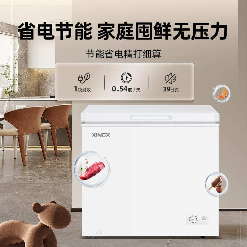 星星(XINGX)100升商用家用单温单箱冰柜 冷藏冷冻转换冷柜 商用保鲜设备展示柜顶开门冰箱 BD/BC-100E自营
