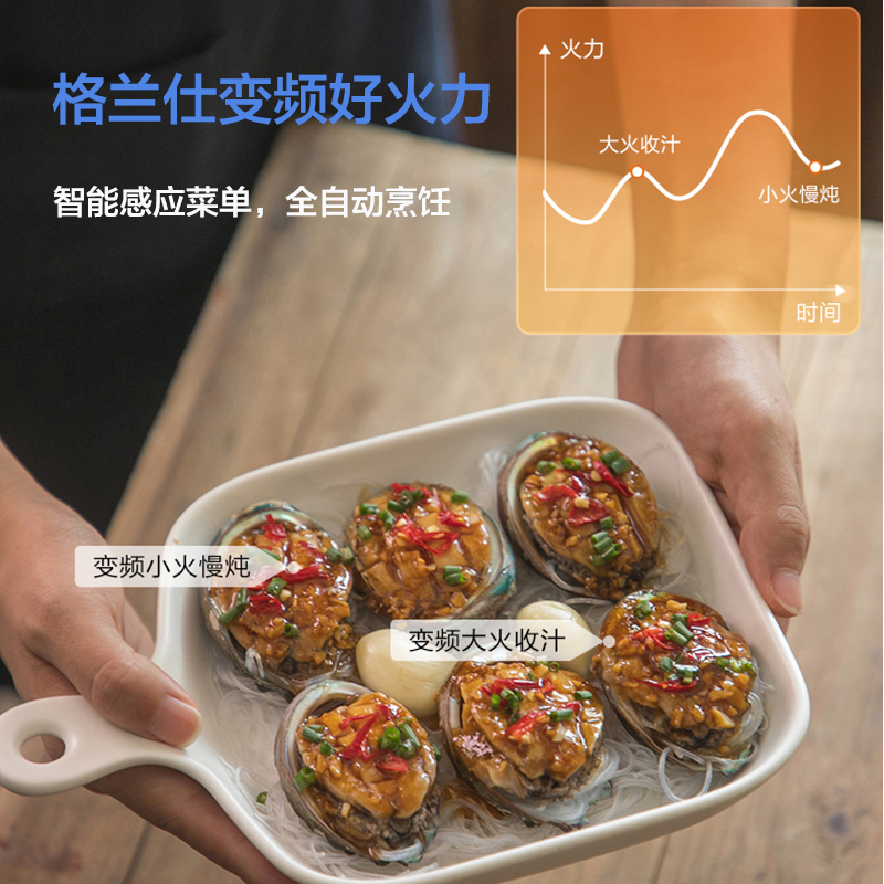 格兰仕(Galanz) 微波炉 光波炉 变频微烤一体机 900W智能平板加热 G90F23CN3PV-BM1(S2)高清大图
