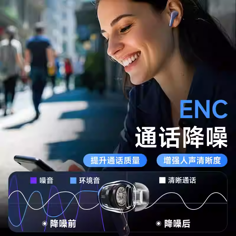 爱国者(AIGO) TWS降噪蓝牙耳机 TU01A蓝色*高清大图