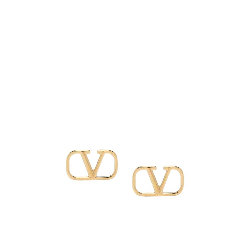 华伦天奴(Valentino)女士金属徽标耳钉时尚百搭配饰潮流耳饰