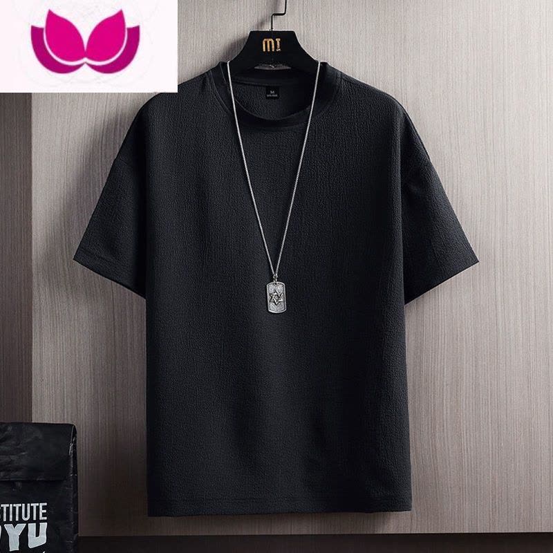 七斓冰丝短袖t恤男速干透气宽松薄款加大码胖子运动夏季健身衣服夏装图片