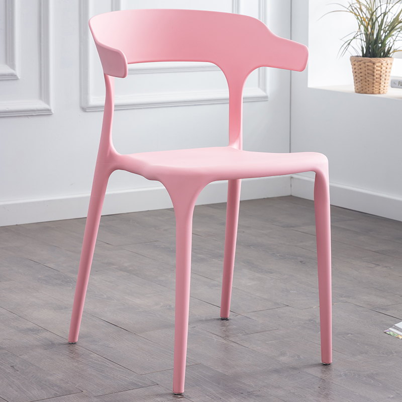 馨香梵椅子/凳子w-8899 北欧牛角塑料椅子靠背大人靠椅成人胶椅家用塑