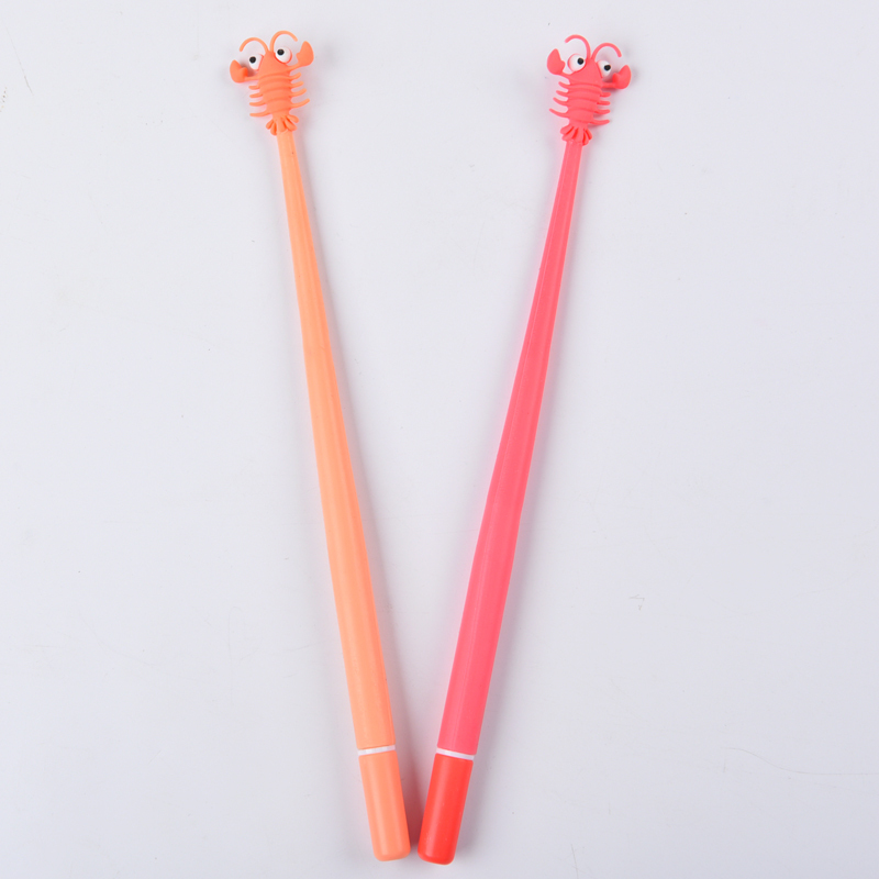 当季新品 递乐 0.5mm小龙虾造型中性笔可爱卡通创意学生文具用品签字笔水笔 3132红色