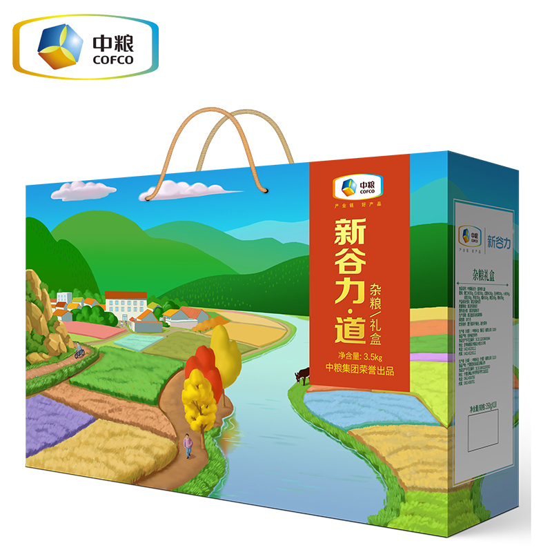 中粮新谷力五谷杂粮礼盒装八宝粥米粗粮组合大礼包 3500g