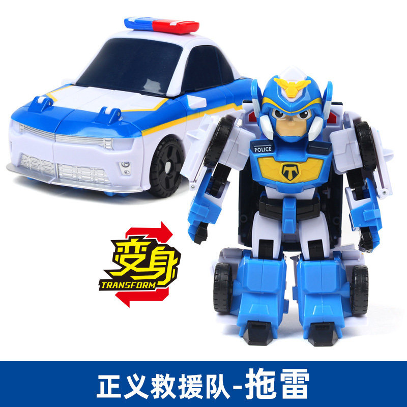 正义救援队玩具套装新款变形波利玻铂利警车汽车托雷恩施男孩玩具托雷