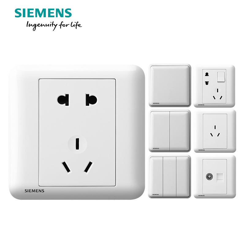 西门子(SIEMENS)皓睿玉釉白86型家用开关电源插座五孔USB一开带16A空调墙壁