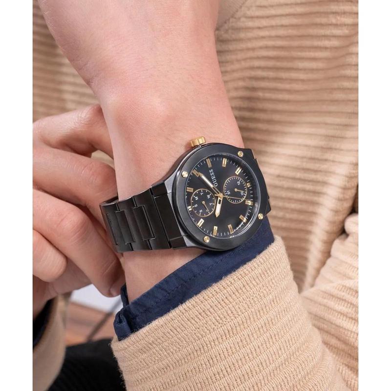 GUESS男士时尚黑色石英类比腕表简约潮流休闲手表高清大图