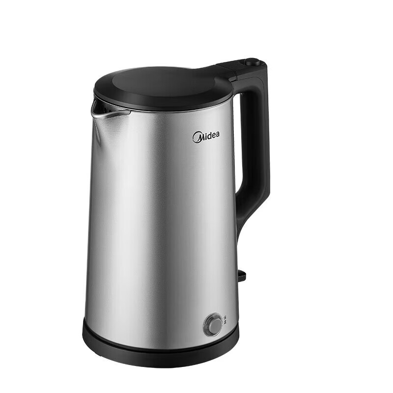 美的(Midea)电热水壶家用1.7L烧水壶双钢防烫防干烧热水壶 304不锈钢电水壶MK-PJ17A06高清大图