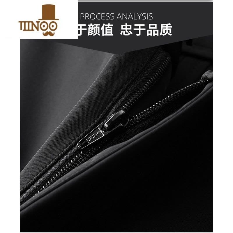 YANXU新款男士休闲裤修身小脚商务冰丝蓝色西裤西装裤九分垂感薄款图片