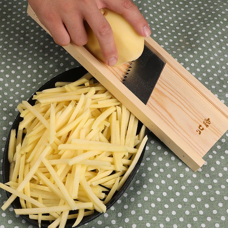 5mm粗丝切丝器擦土豆丝刨子擦丝切菜神器家用木头插菜板刮丝刨丝5mm擦