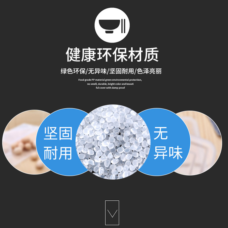 瓦图 塑料标示盒 冰箱保鲜盒 标签透明带盖 密封分类盒 340*230*110 1个装高清大图
