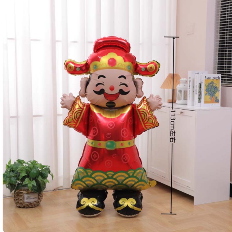 新款连体站立财神爷气球 高113cm高清大图
