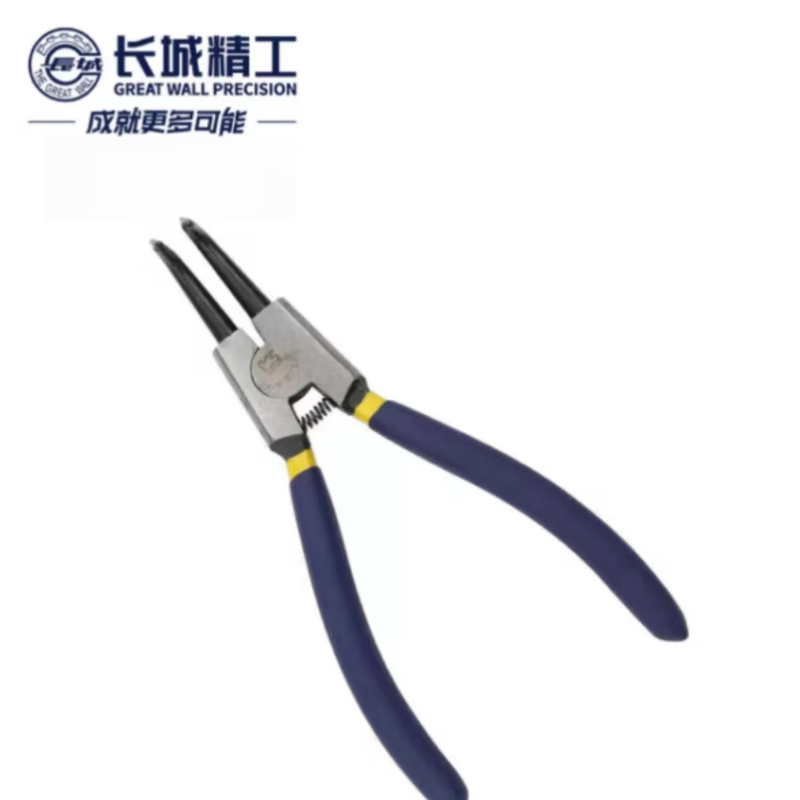 长城精工 Cr-V美式精抛双沾塑弯型内卡挡圈钳工具 230mm 9寸 223109