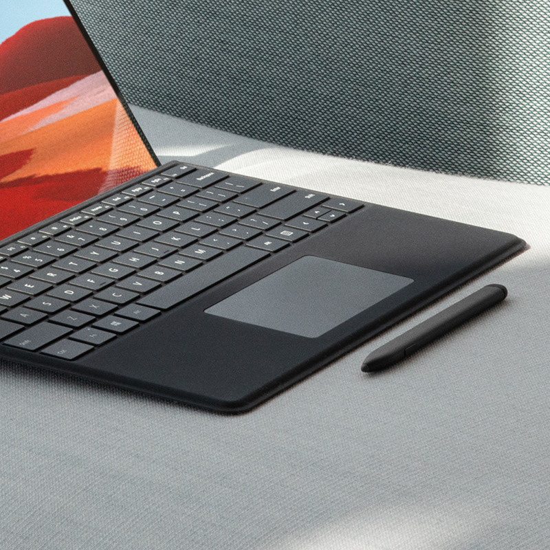 微软Surface Pro X 平板电脑二合一键盘盖 冰晶蓝+Slim Pen 超薄触控手写笔 适用Pro 8和Pro