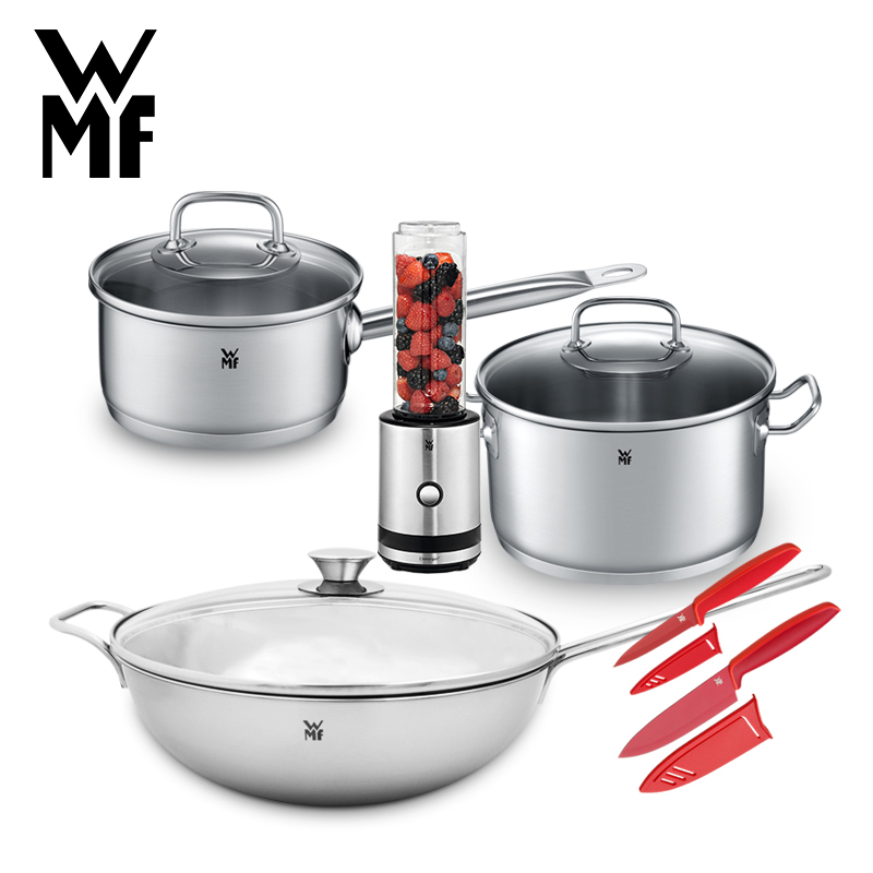 福腾宝(WMF)德国不锈钢炒锅30cm炒菜锅汤锅煮锅奶锅水果刀奶昔机搅拌机精品厨房套装锅6件套 煤气灶电磁炉通用高清大图