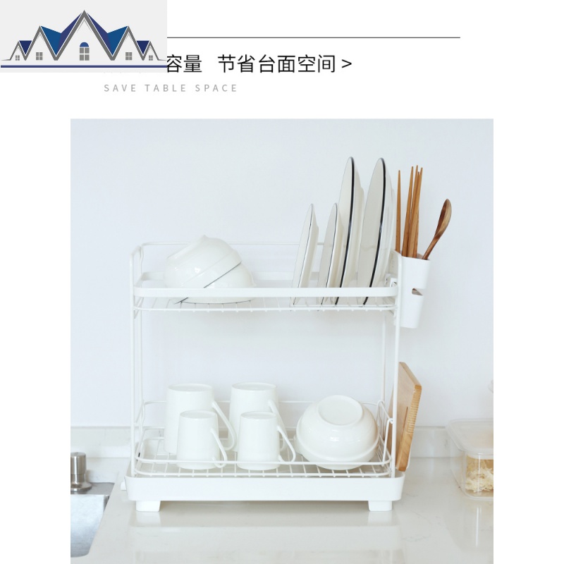 创意碗架沥水架双层晾放碗筷碗碟碗盘餐具置物架厨房收纳盒储物架 三维工匠高清大图