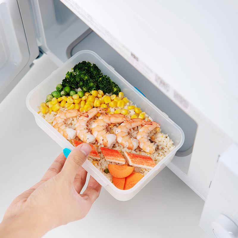 茶花冰箱专用食品保鲜盒塑料可微波炉加热密封盒欧珀兹储物盒高清大图