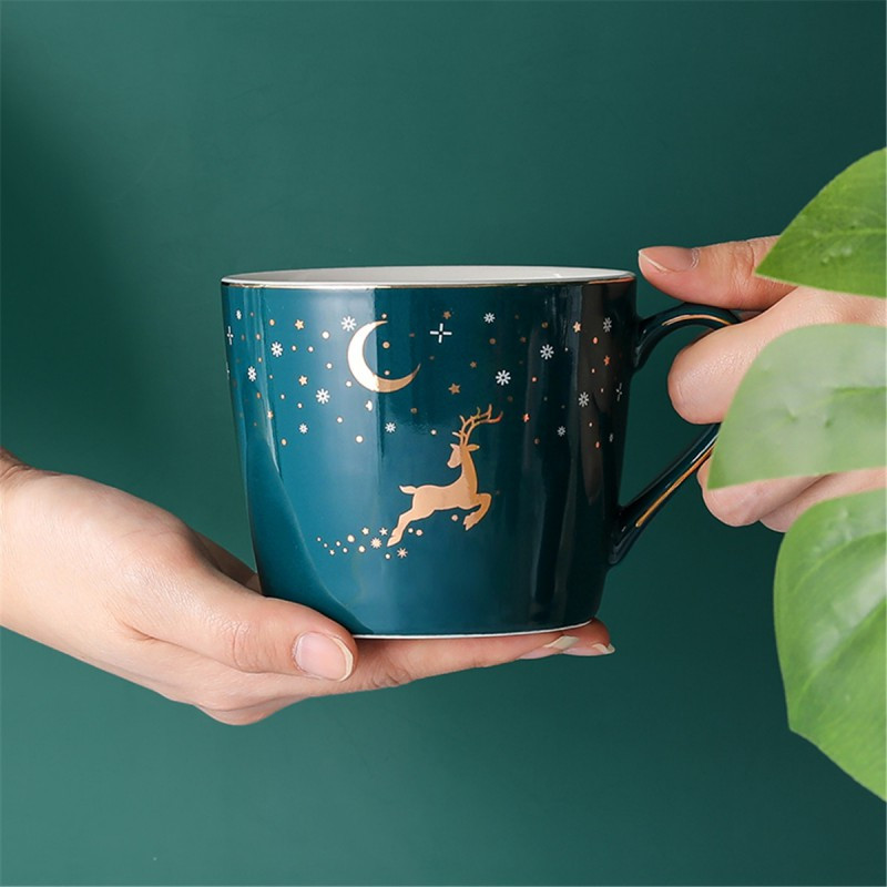 贝瑟斯 北欧ins风陶瓷星空咖啡杯牛奶杯简约家用办公室马克杯