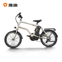 雅迪 yadea 电动车新款锂电池YC300休闲骑行男女骑行电踏车电动车 浅米金