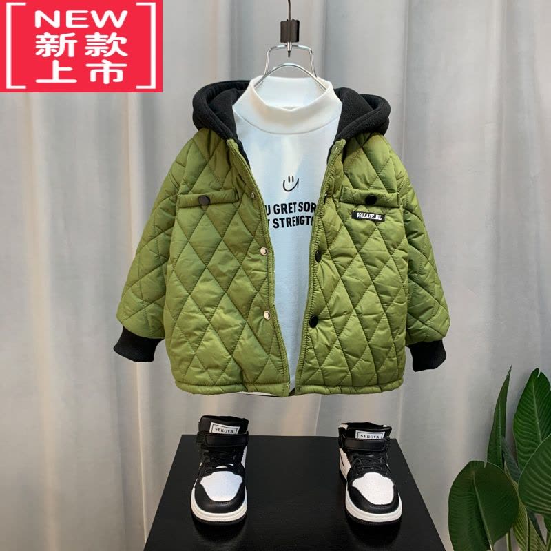 可莉允儿童男童加厚外套2022新款秋冬季加绒棉衣宝宝冬装夹棉上衣棉服潮图片