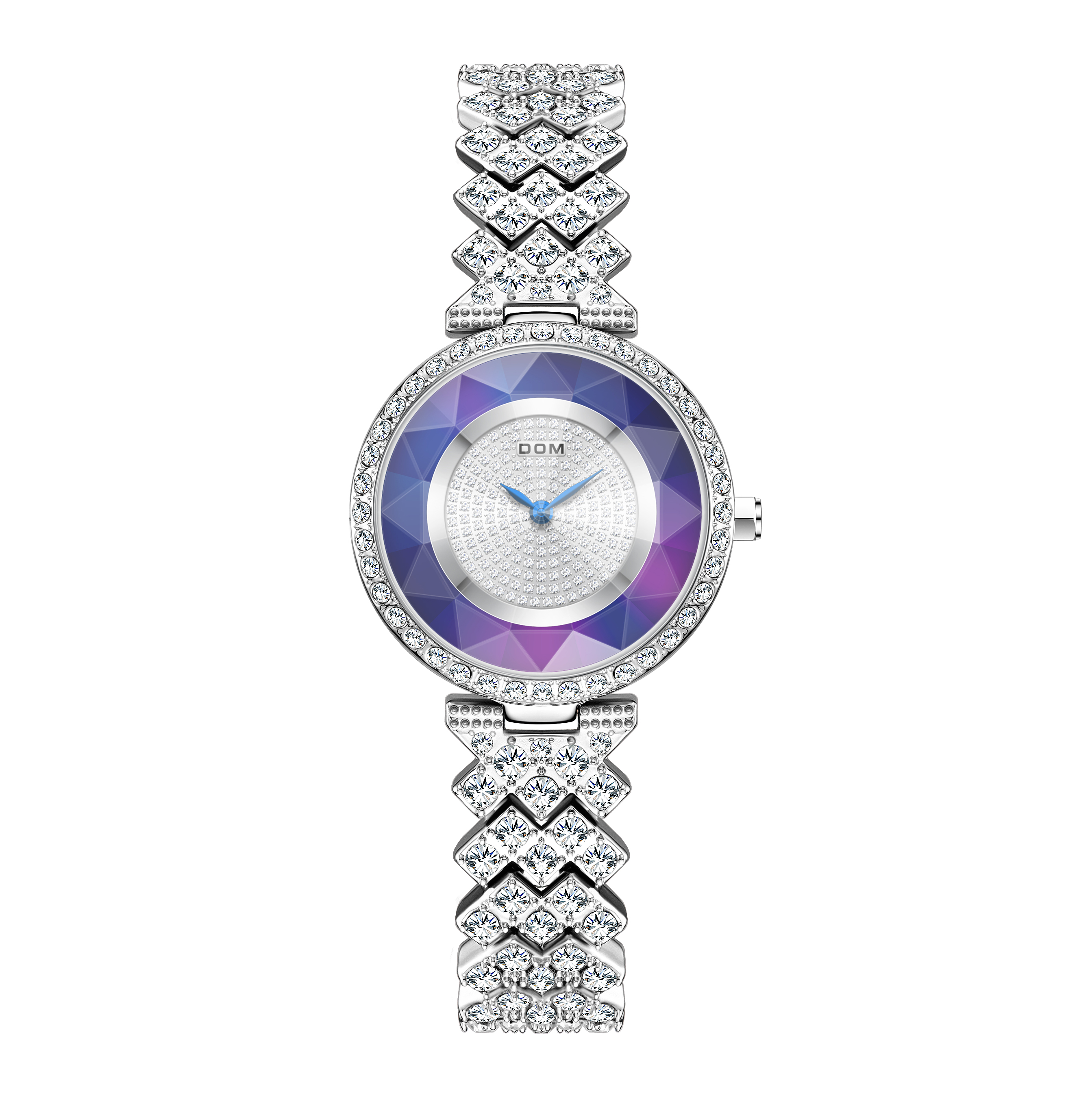 [明星金莎代言]美国dom多姆手表女满钻腕表时尚女表g-1373d