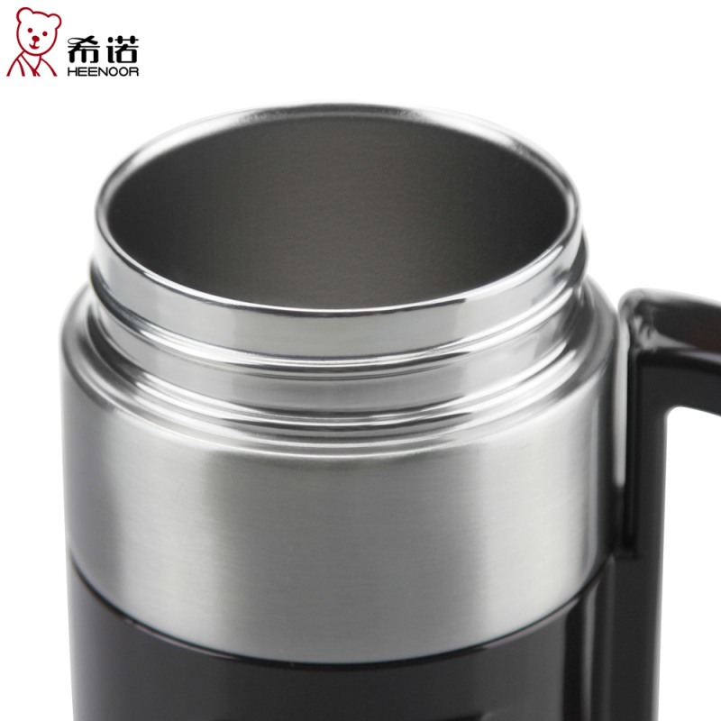 希诺不锈钢保温杯白领高管办公泡茶杯 带手柄男士真空水杯子