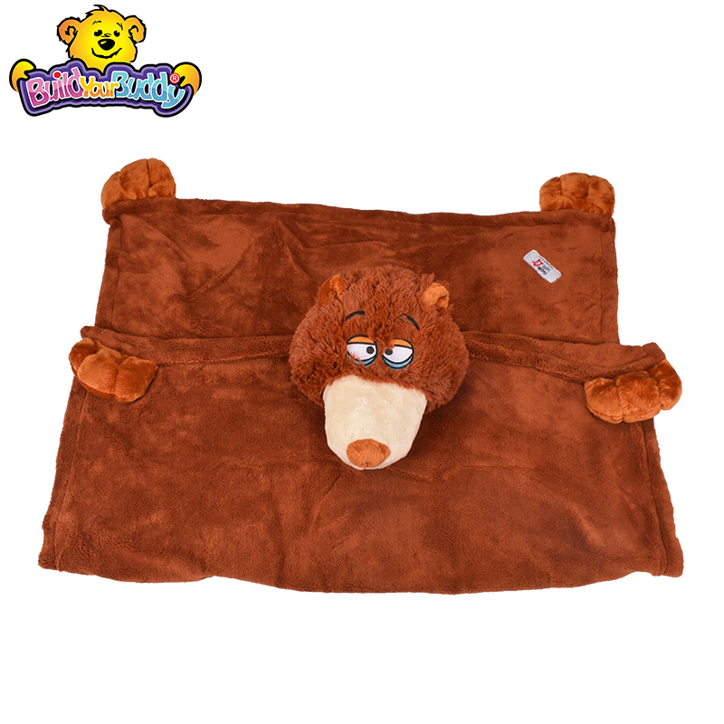 高档珊瑚绒棕熊手偶毯 Plush Blankets and Hand Puppets PP袋 手偶玩具毛毯