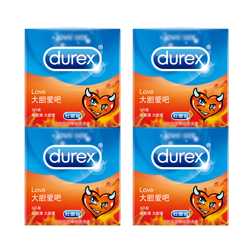 杜蕾斯(Durex) 避孕套 Love大胆爱吧 Love3只*4盒 标准款安全套套 男用成人情趣计生用品byt