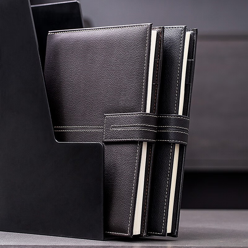 得力3344单包插芯皮面本-16K-250mm*175mm/120张(黑)(单位:本)