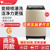 小天鹅（LittleSwan）TB100S28DMG 10kg公斤大容量 直驱变频全自动波轮洗衣机 家用直筒 摩卡金