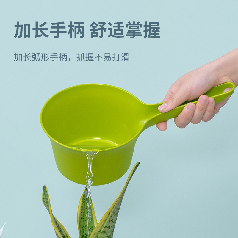茶花(CHAHUA)水勺 加厚食品级塑料加深长柄 水瓢 宝宝洗头水舀子高清大图