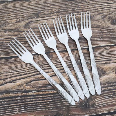 不锈钢吃饭叉子 家用成人铁叉子长柄西餐叉意面牛排叉蛋糕水果叉 加厚